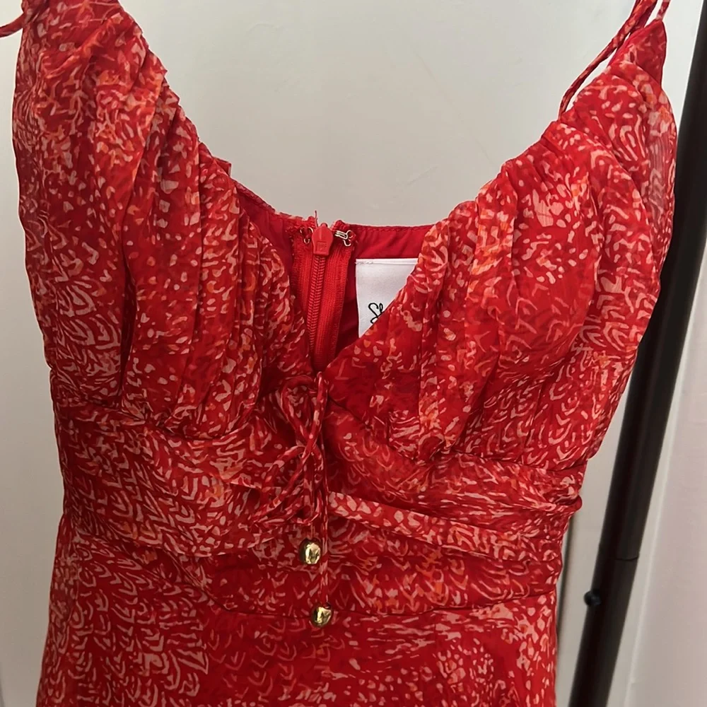 Red patterned romper - Picture 2 of 3